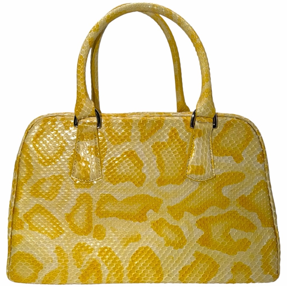 Dennis Basso Snakeskin Leather Python Yellow Hand… - image 1
